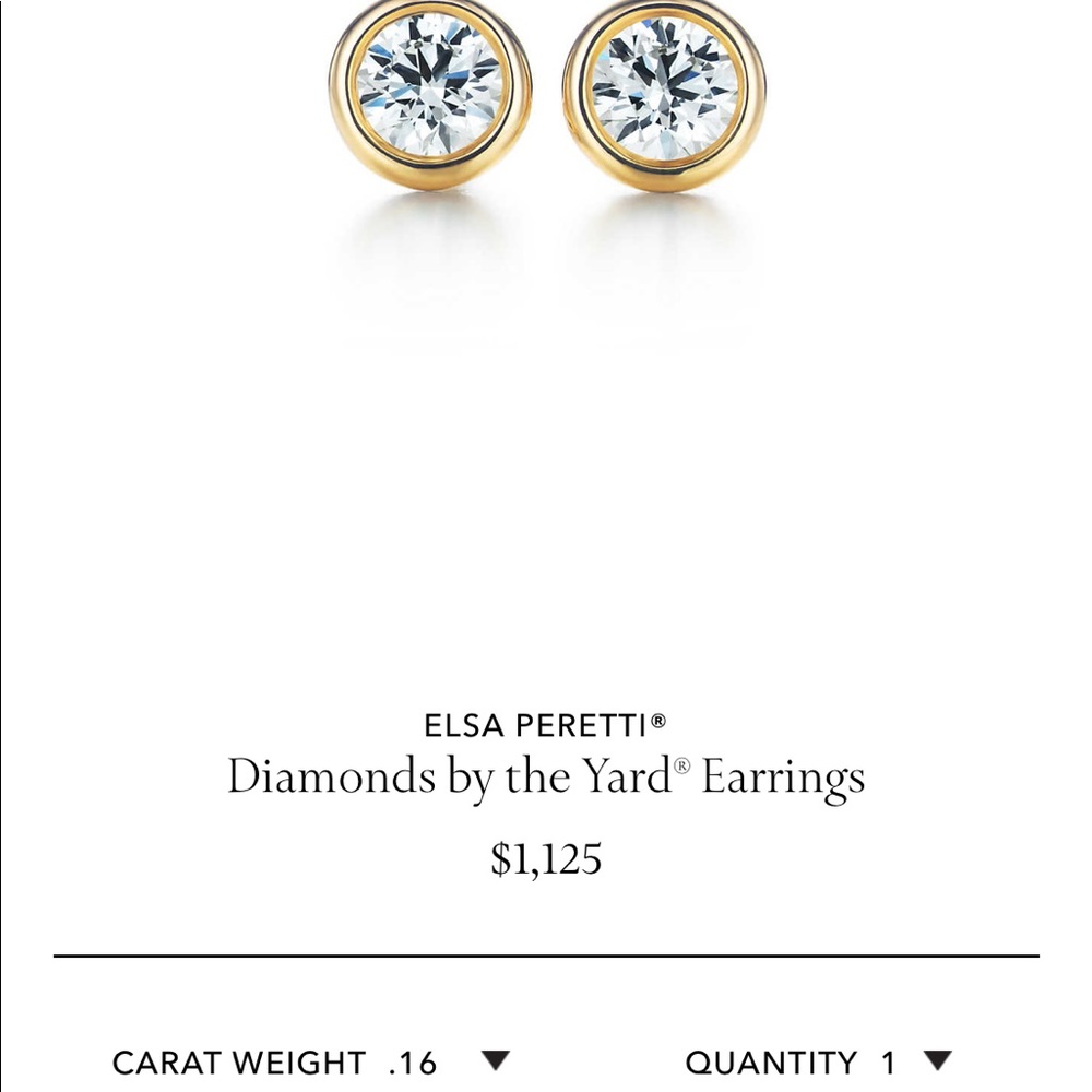 Tiffany Elsa Peretti yellow gold diamond earrings